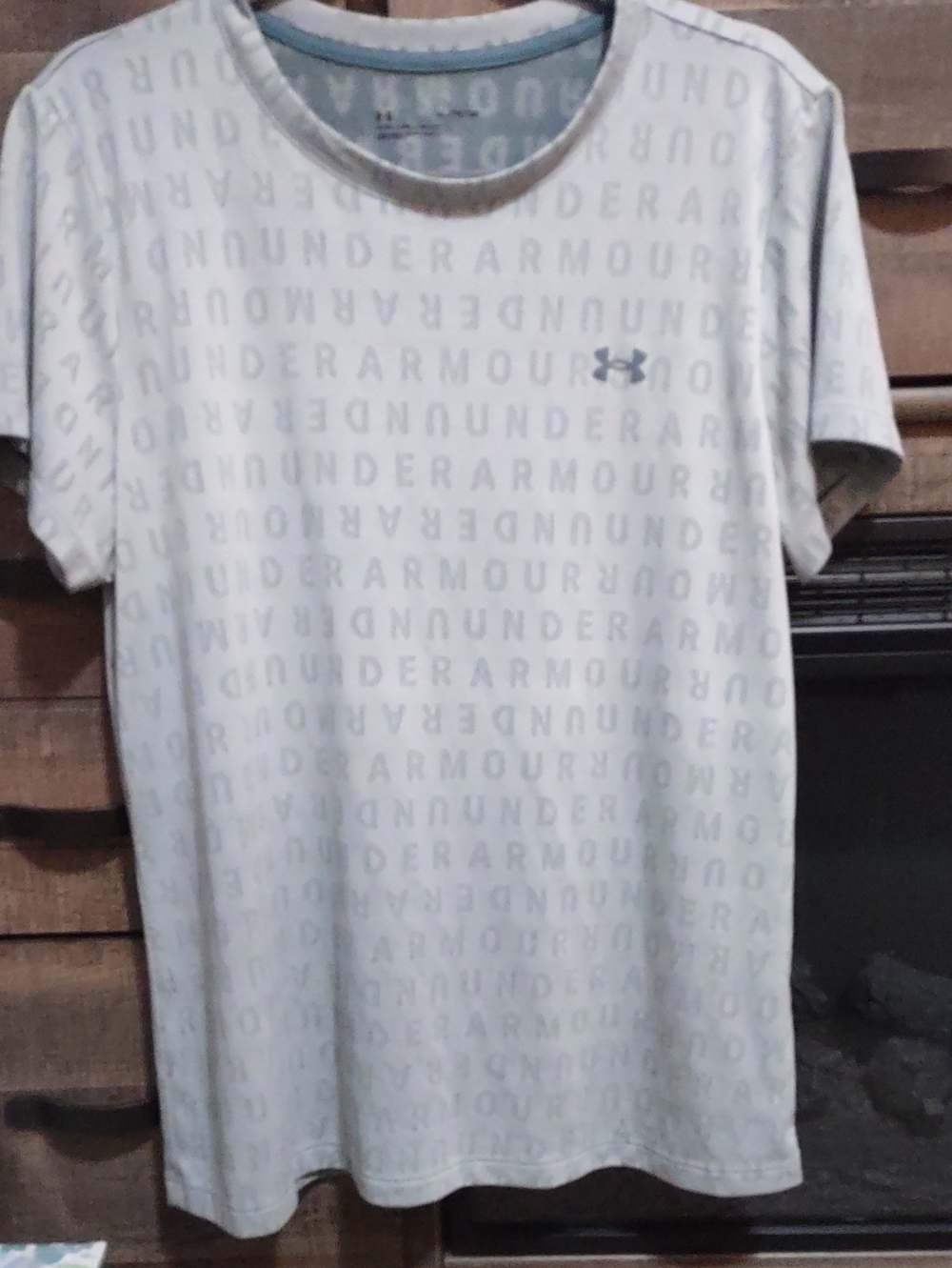 Under Armour Light Blue Logo Allover Print Short Sleeve Tee